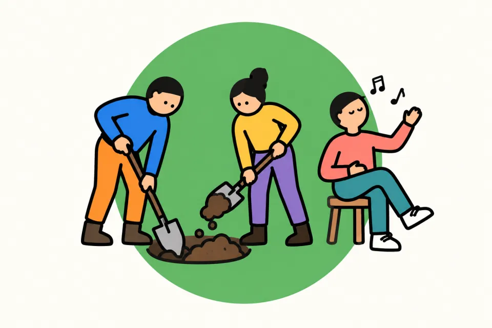「働かなくてよい社会と「大いなる暇」」のイメージイラスト