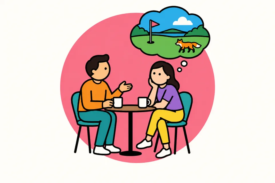 「聞き手は言葉を映像に変えて聞く」のイメージイラスト