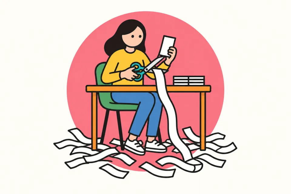 「削る・崩す・感情を書かない」のイメージイラスト