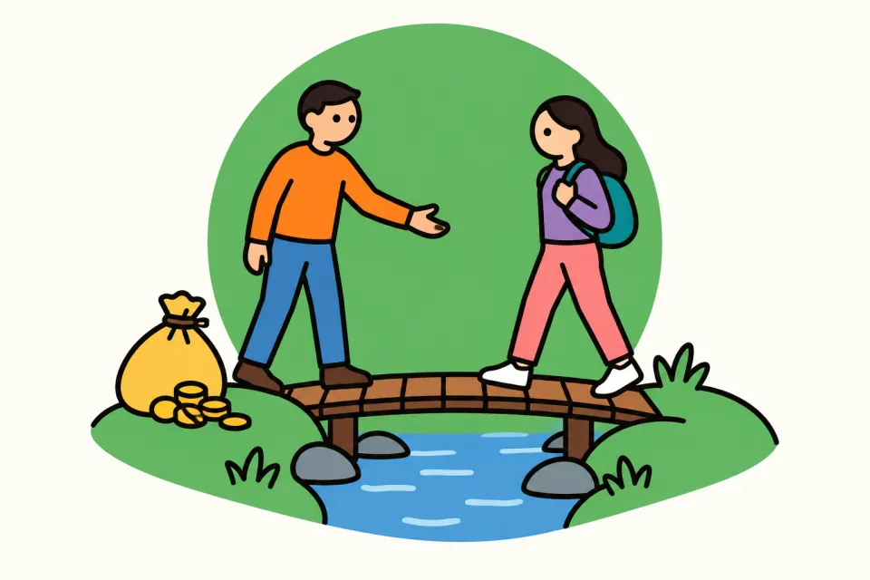 「利より仁と義、孔子の五つと七つ」のイメージイラスト