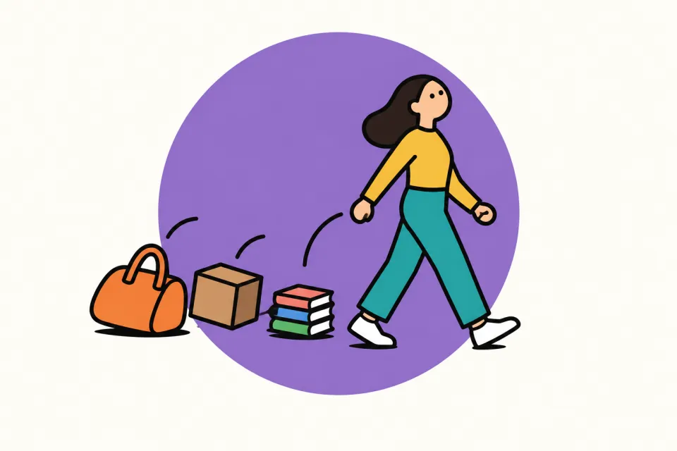 「人生は積み上げず、減らしていく」のイメージイラスト