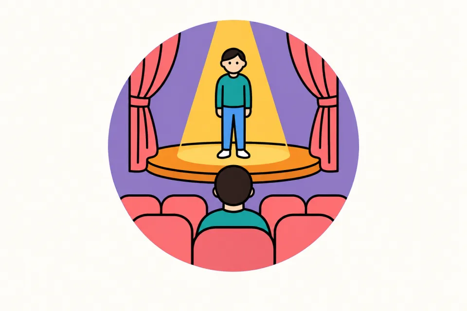 「自分を物語の主人公に見立てる」のイメージイラスト