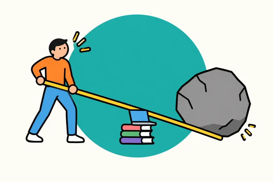 「特殊知識、複利、3種類のレバレッジ」のイメージイラスト