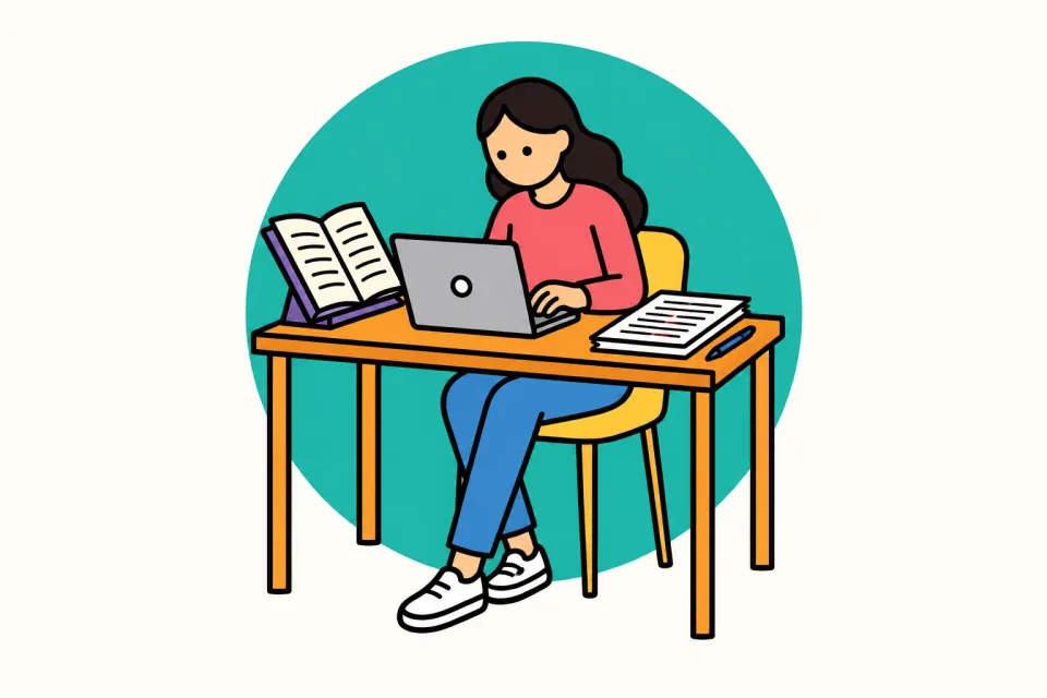 「写経と推敲で、読みやすく具体的に」のイメージイラスト