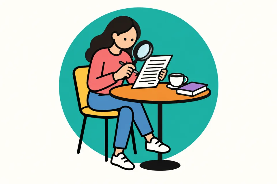 「改稿は話し合い、契約書は必ず読む」のイメージイラスト