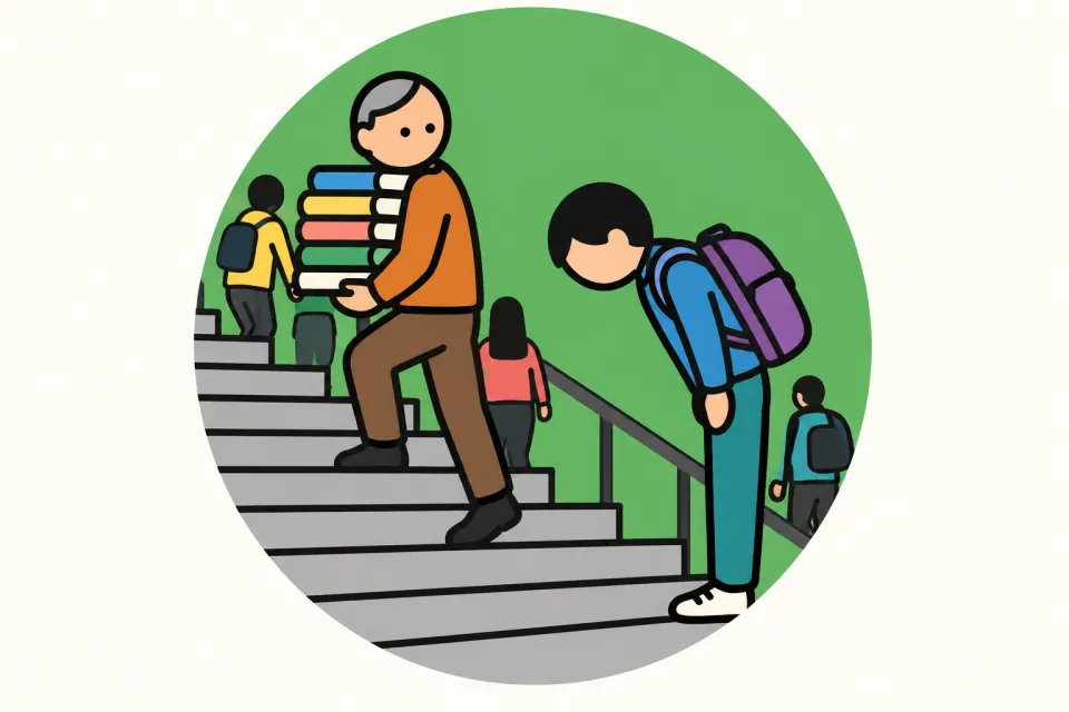 「礼の言葉が贈与を交換に変える」のイメージイラスト