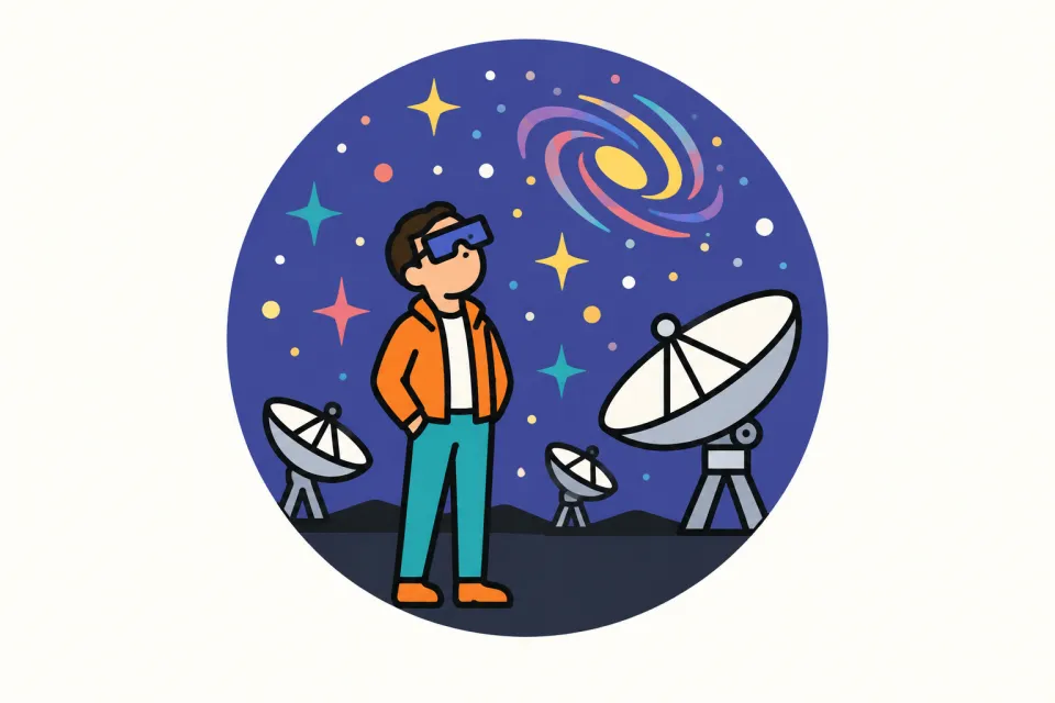 「写真のカウントダウンと、明滅する宇宙」のイメージイラスト