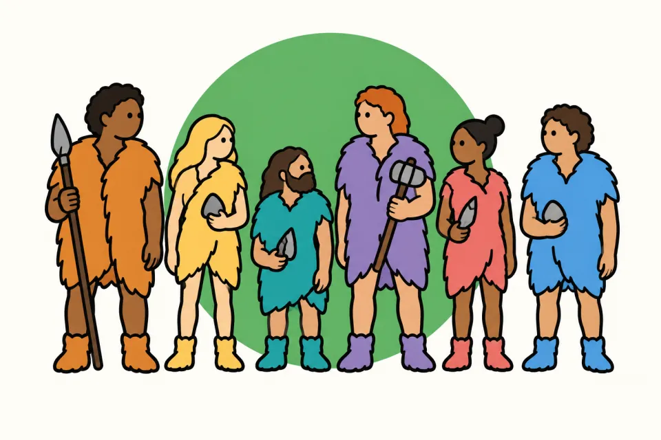 「かつて人類は少なくとも6種いた」のイメージイラスト