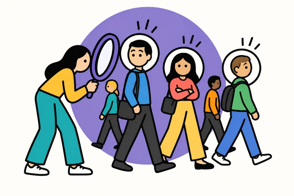 「見えない心を、言動から推し量る学問」のイメージイラスト