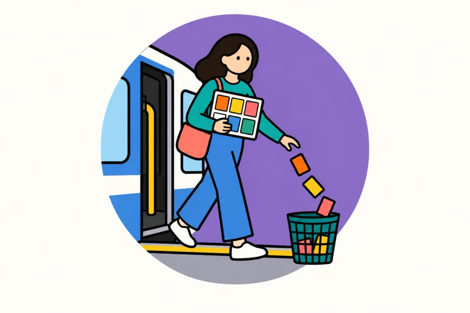 「予定を仕分けて、途中下車する」のイメージイラスト