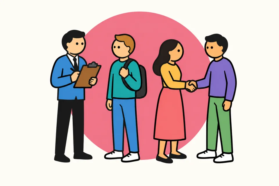 「名前・年齢・断りの定番が硬い理由」のイメージイラスト