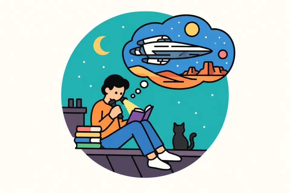 「SFは未来技術の思考実験として読む」のイメージイラスト
