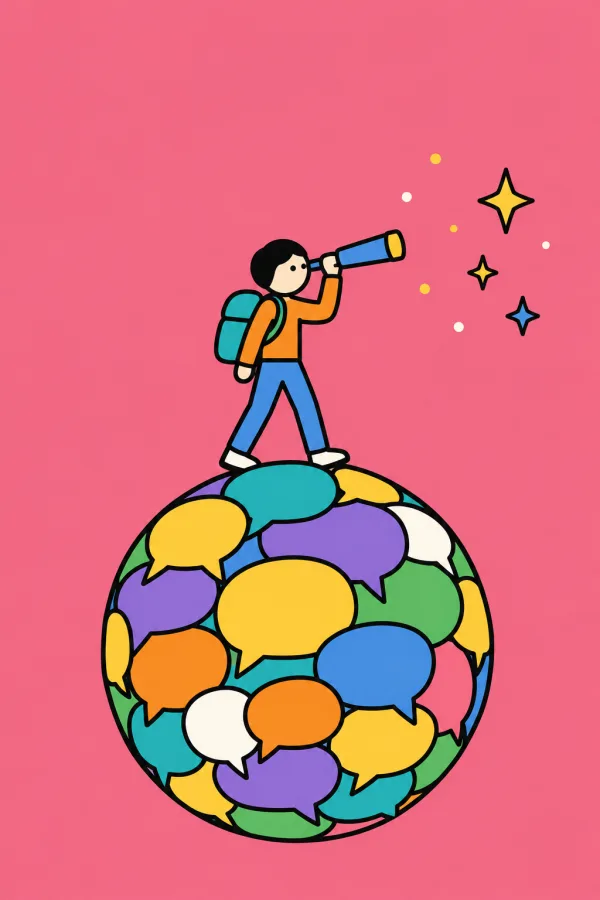 『語学の天才まで1億光年』のイメージイラスト(実際の表紙ではありません)