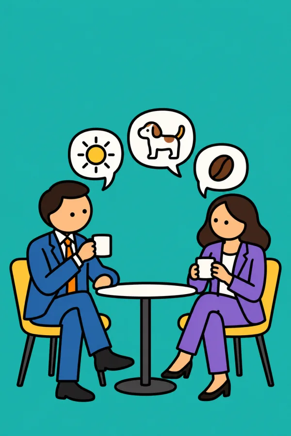 『世界の一流は「雑談」で何を話しているのか』のイメージイラスト（実際の表紙ではありません）
